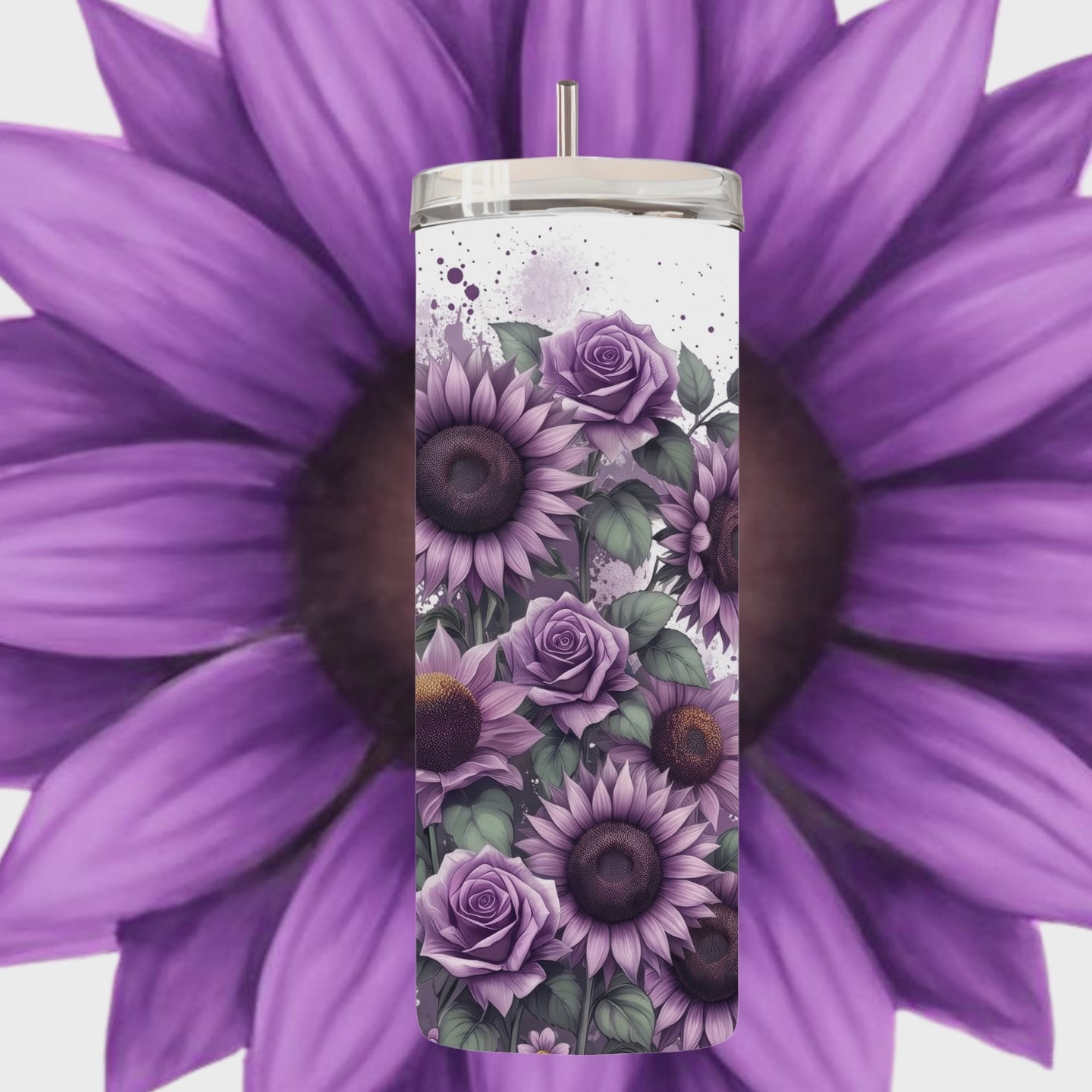 Purple Sunflower Collection – Tumbler, Phone Case & Matching Bundle